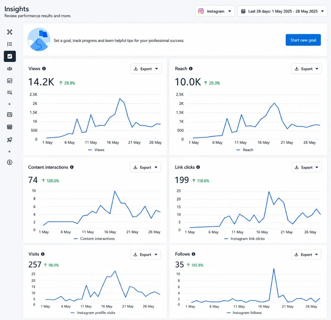 Instagram organic insights — 14.2K views