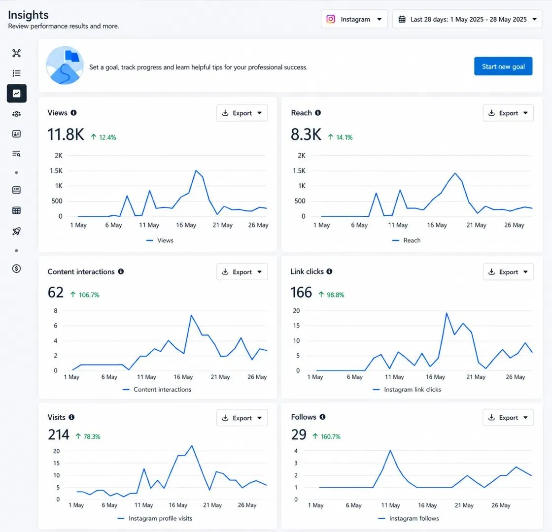 Instagram organic insights — 11.8K views